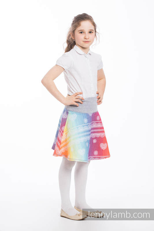 LennySkirt - taille 104 - Rainbow Lace avec Gris #babywearing