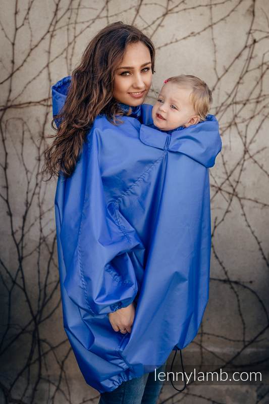 Płaszczyk przeciwdeszczowy - rozmiar S/M - Niebieski #babywearing