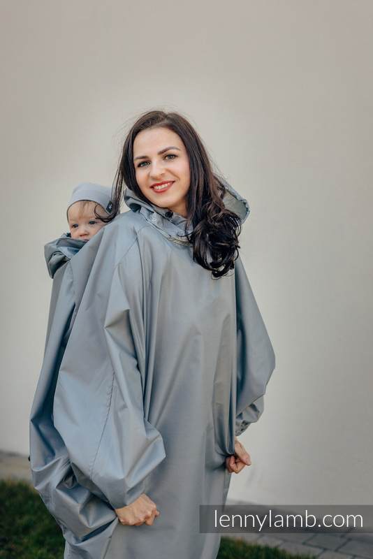 Babywearing raincoat - talla L/XL - Gris (grado B) #babywearing