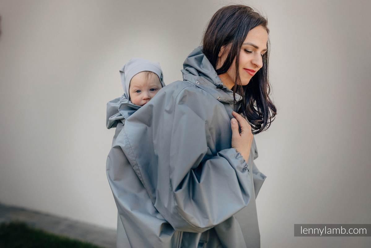 Płaszczyk przeciwdeszczowy - rozmiar  L/XL - Szary #babywearing
