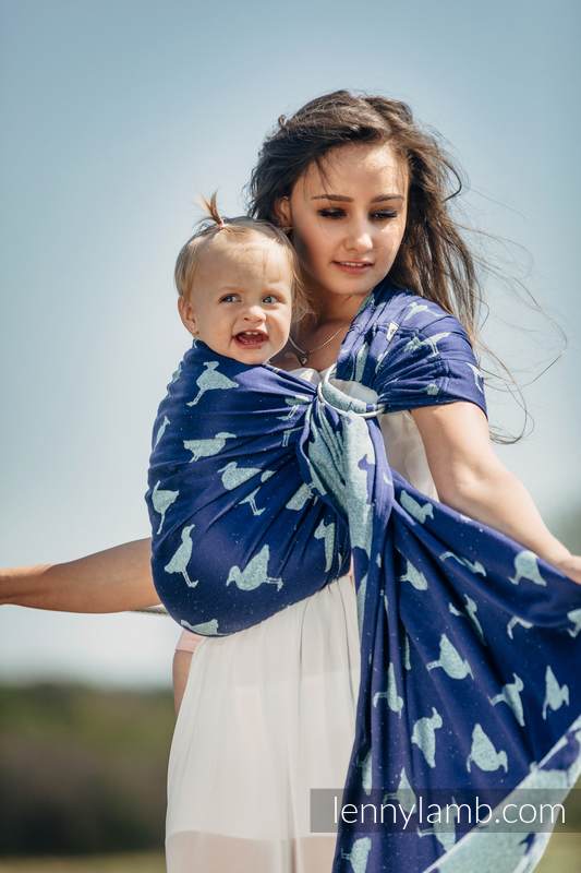 Żakardowa chusta kółkowa do noszenia dzieci, 65% Bawełna 35% Jedwab, ramię bez zakładek - LARINA - long 2.1m #babywearing
