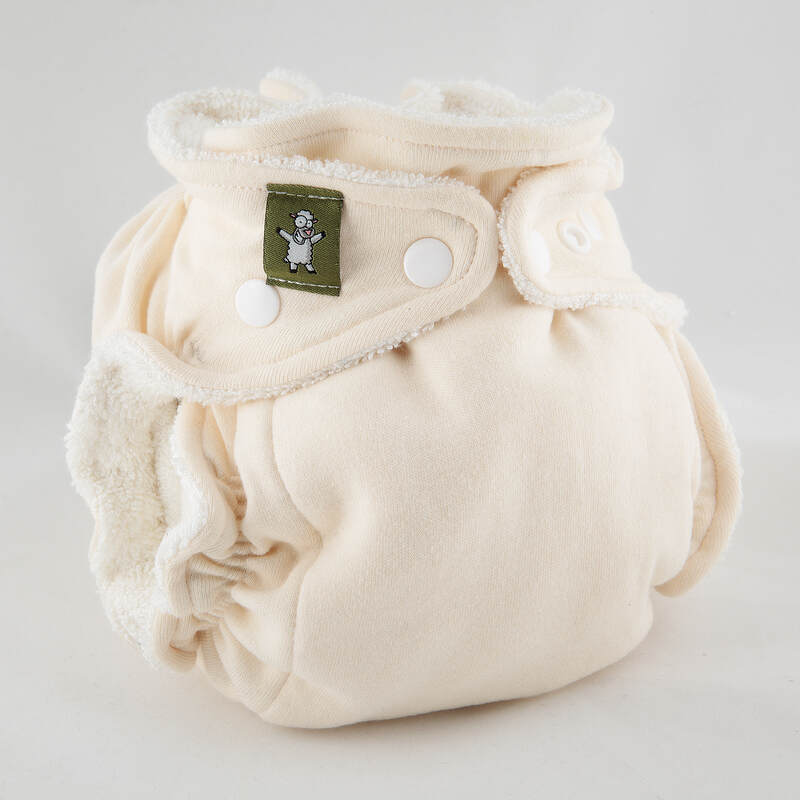 Reusable Shaped Cloth Nappy - Bamboo and Cotton - Ecru #babywearing