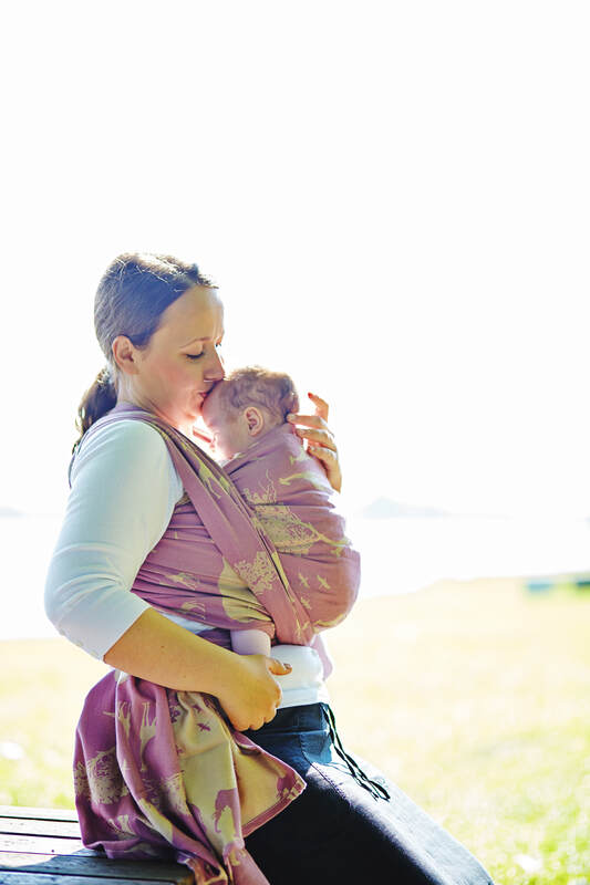 Żakardowa chusta do noszenia dzieci, bawełna - Safari Różowo-Żółte - rozmiar S #babywearing