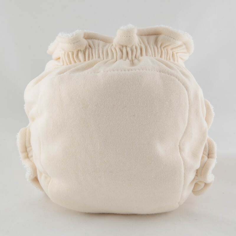 Reusable Shaped Cloth Nappy - Bamboo and Cotton - Ecru #babywearing