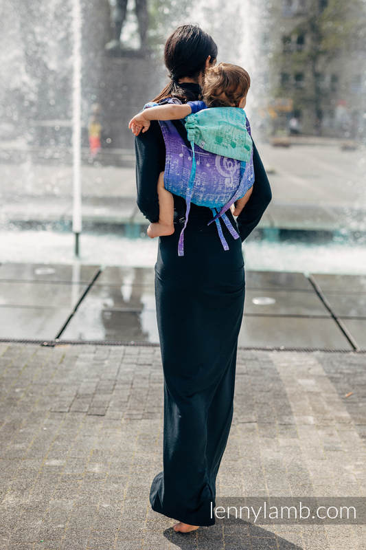 Nosidło Klamrowe ONBUHIMO z tkaniny żakardowej (65% bawełna, 35% len), rozmiar Standard - SYMFONIA CZYSTA RADOŚĆ #babywearing