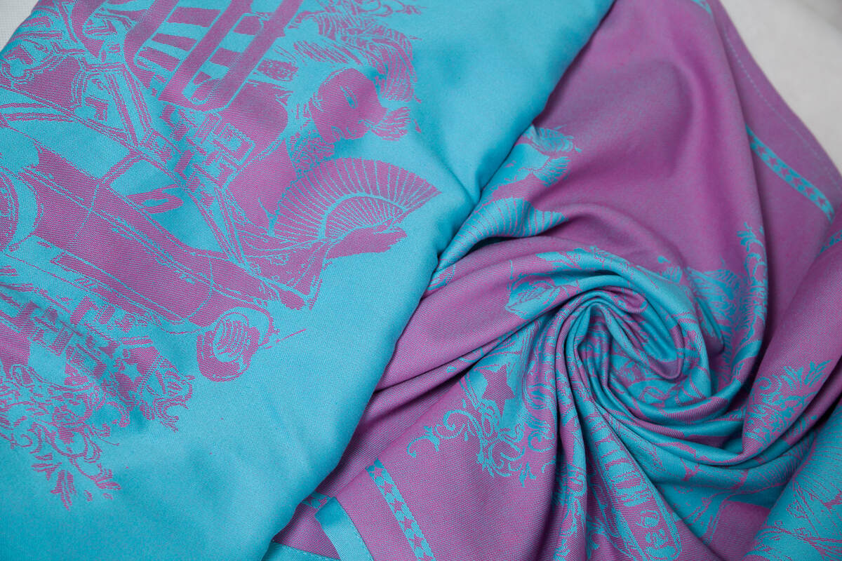 Baby Wrap, Jacquard Weave (100% cotton) - Speed Turquoise & Pink - size S #babywearing