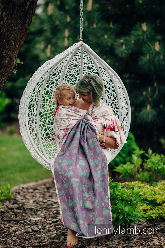 Żakardowa chusta kółkowa do noszenia dzieci, 100% bawełna - MAGNOLIA - long 2.1m #babywearing