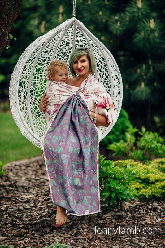 Żakardowa chusta kółkowa do noszenia dzieci, 100% bawełna, ramię bez zakładek - MAGNOLIA - long 2.1m #babywearing