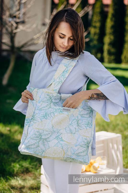 Shoulder bag made of wrap fabric (100% cotton) - FRESH LEMON - standard size 37cmx37cm #babywearing