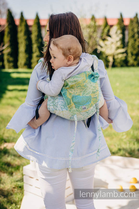 Lenny Buckle Onbuhimo baby carrier, standard size, jacquard weave (100% cotton) - FRESH LEMON  #babywearing