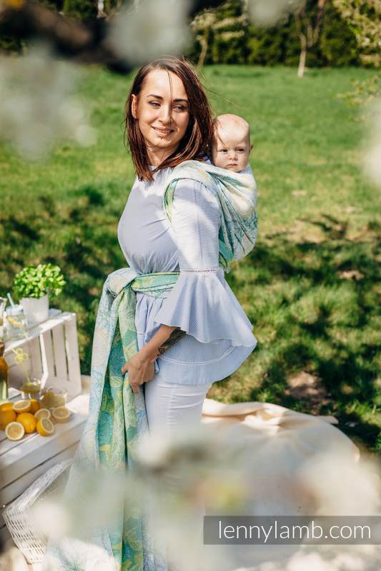 Żakardowa chusta do noszenia dzieci, 100% bawełna - FRESH LEMON - rozmiar XS  #babywearing