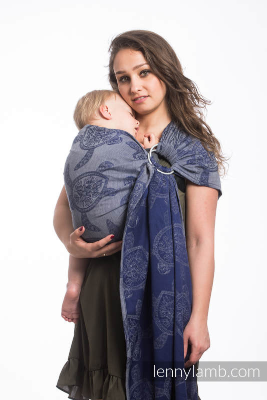 Ringsling, Jacquard Weave (100% cotton) - with gathered shoulder - SEA ADVENTURE - CALM BAY - long 2.1m #babywearing
