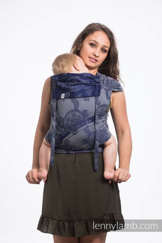 WRAP-TAI portabebé Mini con capucha/ jacquard sarga/100% algodón/ SEA ADVENTURE - CALM BAY #babywearing