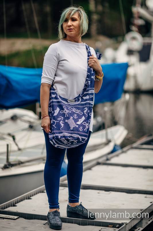 Torba Hobo z materiału chustowego, (100% bawełna) - MORSKIE OPOWIEŚCI #babywearing