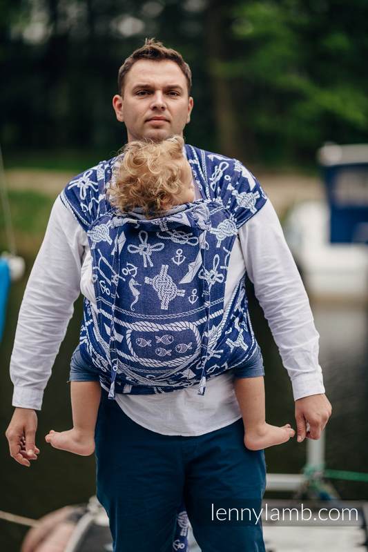WRAP-TAI mini avec capuche, jacquard/ 100% coton - SEA STORIES #babywearing