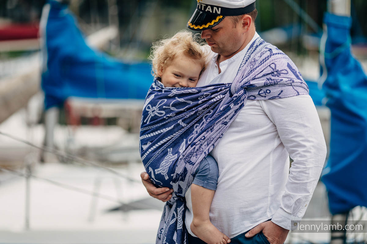 Żakardowa chusta do noszenia dzieci, 100% bawełna - MORSKIE OPOWIEŚCI - rozmiar S #babywearing