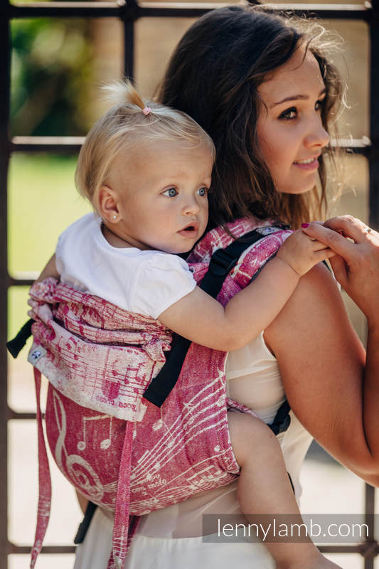 Lenny Buckle Onbuhimo baby carrier, toddler size, jacquard weave - 62% cotton, 38% silk - SYMPHONY SWEETNESS #babywearing