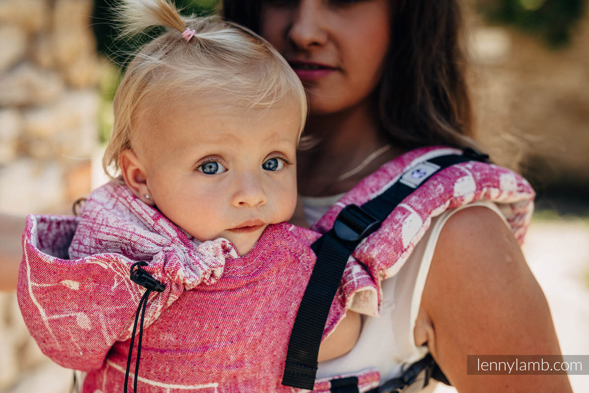Mochila ergonómica, talla bebé, jacquard (62% algodón, 38% seda) - SYMPHONY SWEETNESS - Segunda generación #babywearing
