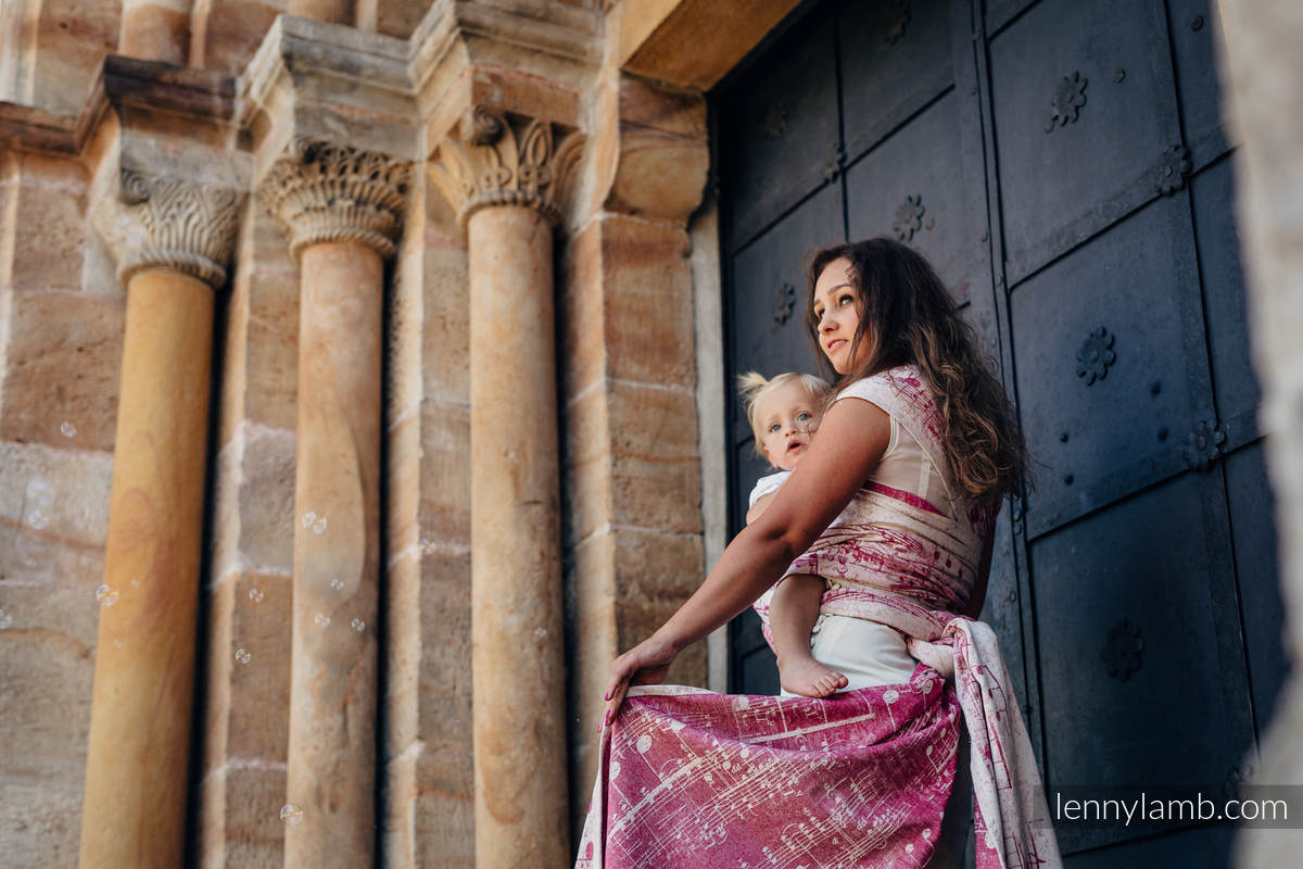 Żakardowa chusta do noszenia dzieci - 62% bawełna 38% jedwab - SYMFONIA SŁODYCZ - rozmiar L (drugi gatunek) #babywearing