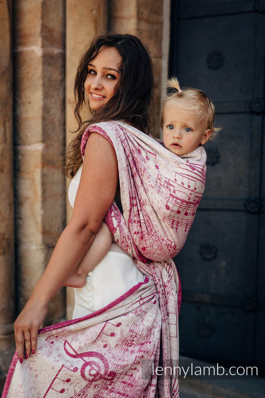 Baby Wrap, Jacquard Weave - 62% cotton, 38% silk - SYMPHONY SWEETNESS - size S #babywearing