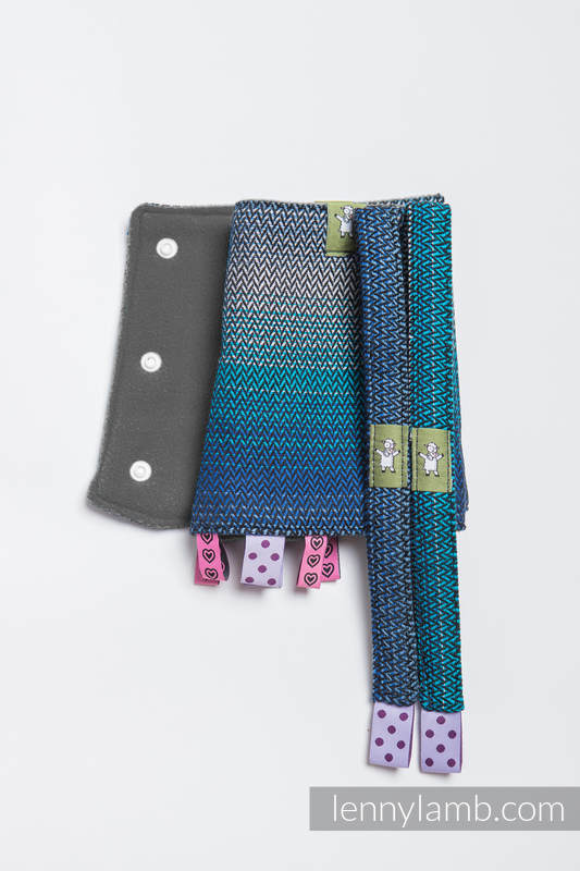 Drool Pads & Reach Straps Set, (60% cotton, 40% polyester) - LITTLE HERRINGBONE ILLUSION #babywearing