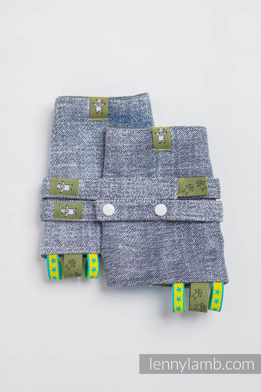 Drool Pads & Reach Straps Set, (60% cotton, 40% polyester) - DENIM BLUE #babywearing
