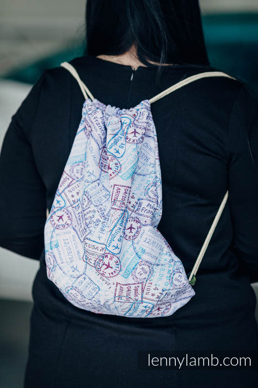 Sackpack made of wrap fabric (100% cotton) - AROUND THE WORLD - standard size 32cmx43cm #babywearing