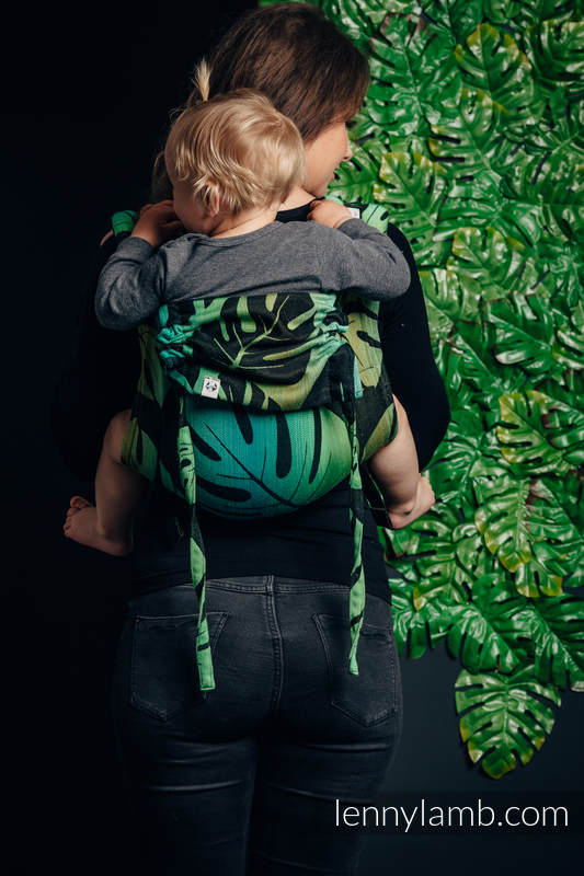 Lenny Buckle Onbuhimo baby carrier, standard size, jacquard weave (100% cotton) - MONSTERA (grade B) #babywearing