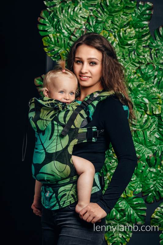 Mochila ergonómica, talla Toddler, jacquard 100% algodón - MONSTERA- Segunda generación #babywearing