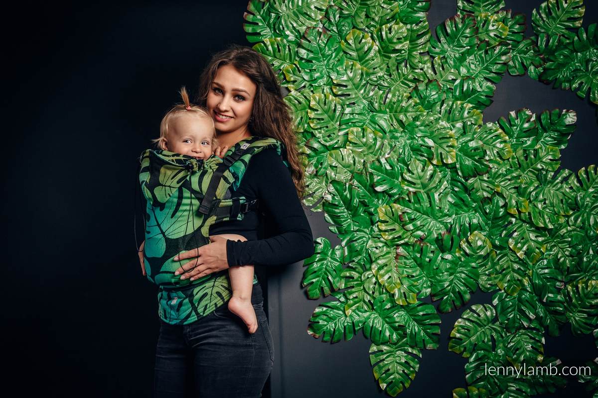 Mochila ergonómica, talla Toddler, jacquard 100% algodón - MONSTERA- Segunda generación #babywearing