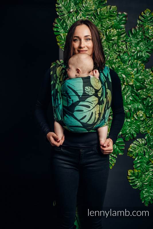 Żakardowa chusta do noszenia dzieci, 100% bawełna - MONSTERA - rozmiar XL #babywearing