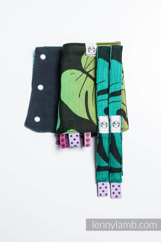 Drool Pads & Reach Straps Set, (60% cotton, 40% polyester) - MONSTERA  #babywearing