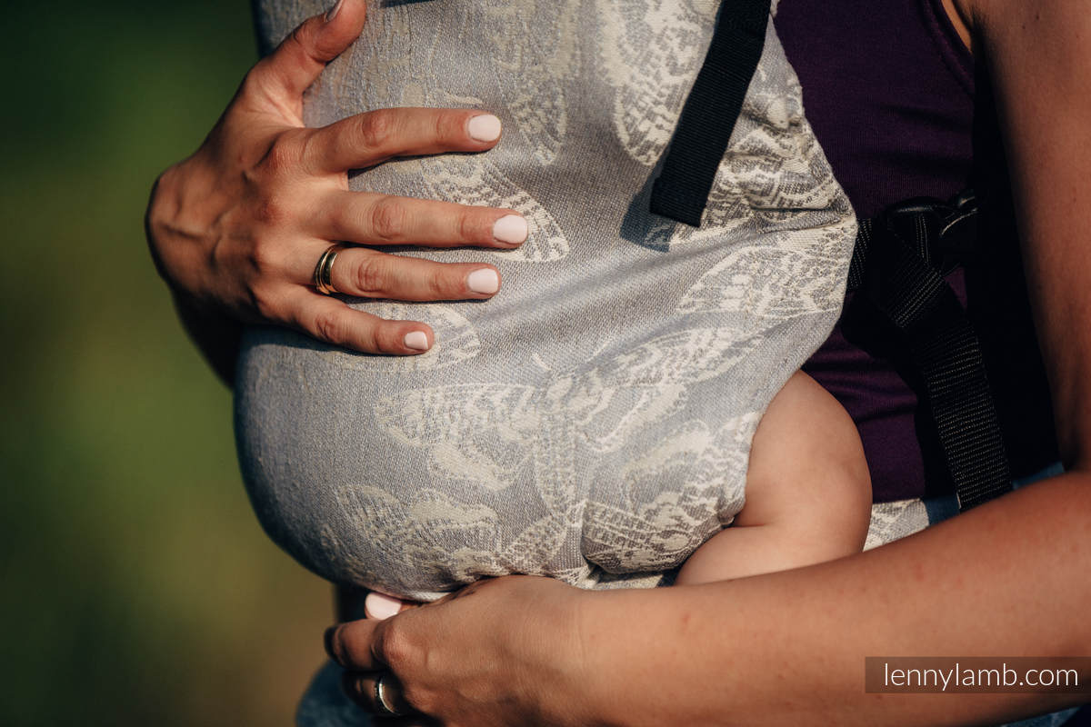 Mochila LennyUp, talla estándar, tejido jaquard (65% algodón, 35% lino) - QUEEN OF THE NIGHT - ONLY SILENCE #babywearing