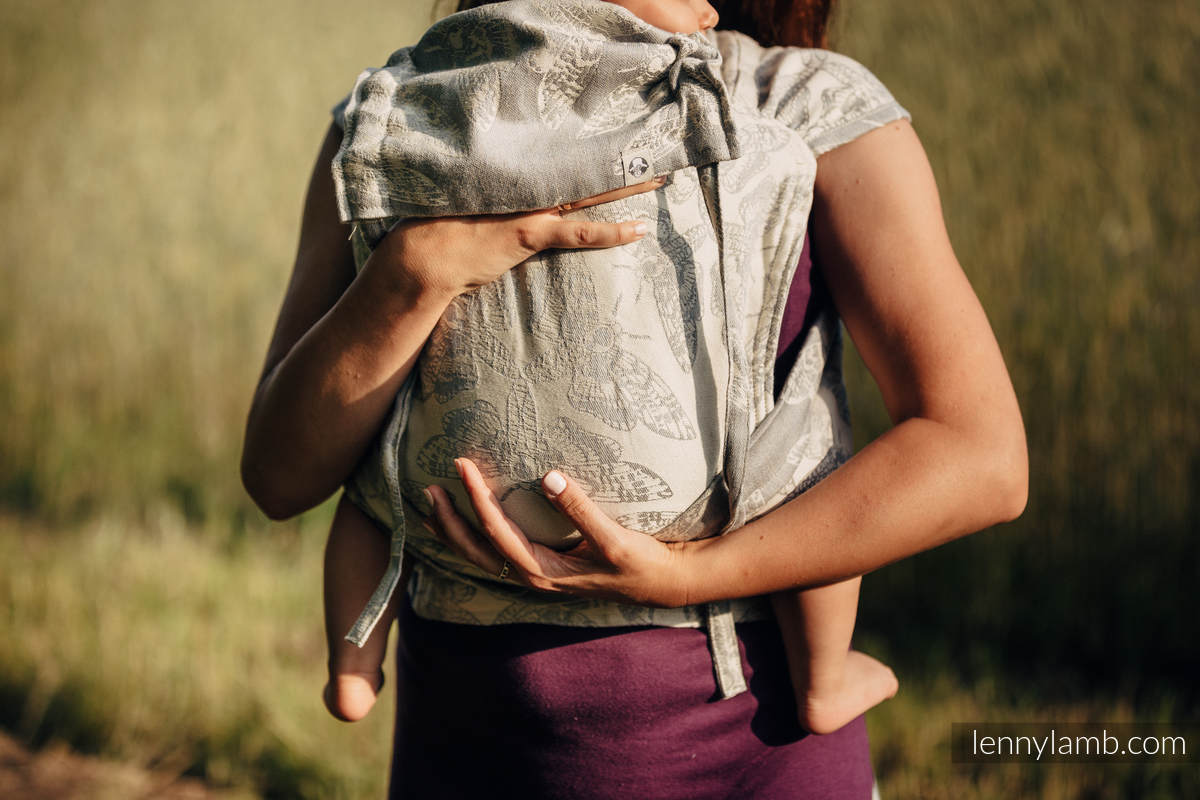 WRAP-TAI carrier Mini with hood, jacquard weave,  65% cotton, 35% linen - QUEEN OF THE NIGHT - ONLY SILENCE #babywearing