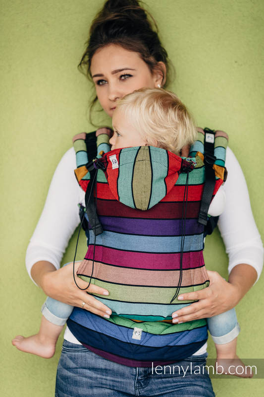 Ergonomic Carrier, Toddler Size, broken-twill weave 100% cotton - CAROUSEL OF COLORS - Second Generation #babywearing