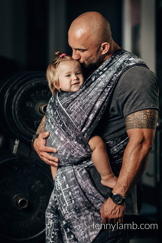 Żakardowa chusta do noszenia dzieci, bawełna - SYMFONIA KLASYCZNA - rozmiar M #babywearing