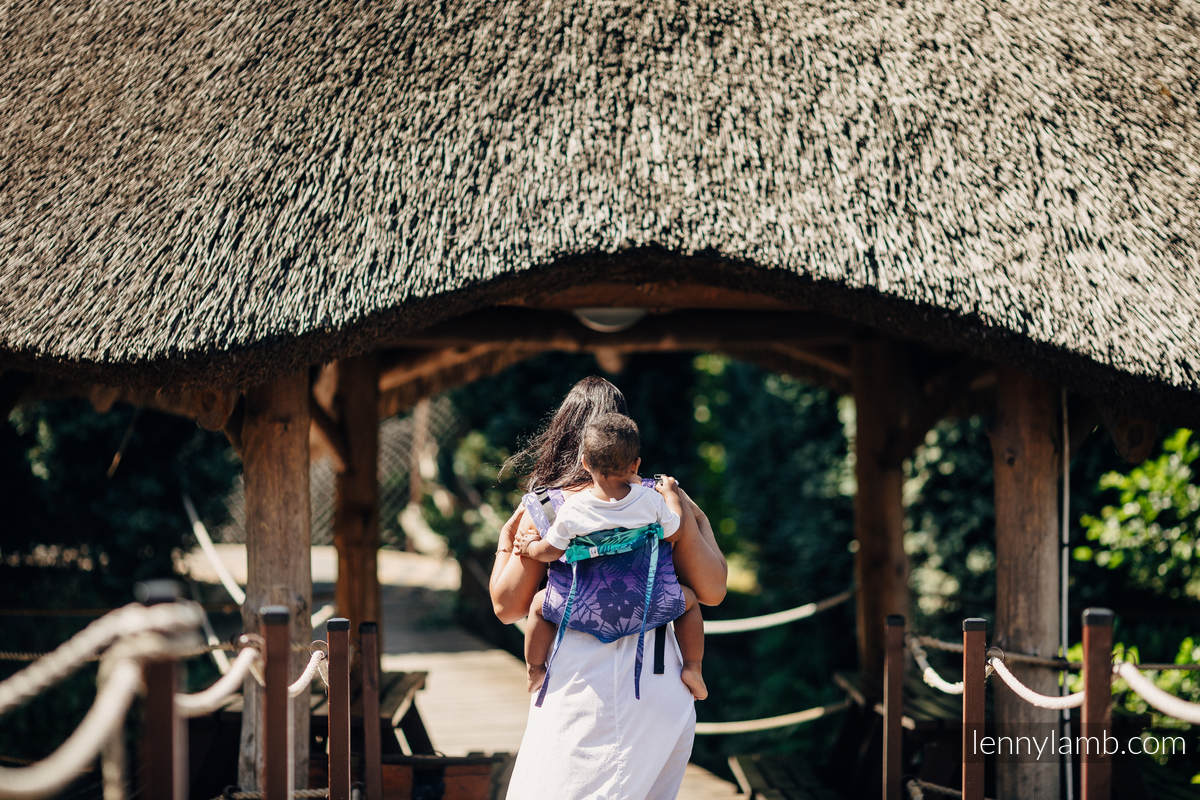 Nosidło Klamrowe ONBUHIMO z tkaniny żakardowej (100% bawełna), rozmiar Standard - TAJEMNICZA DOLINA #babywearing