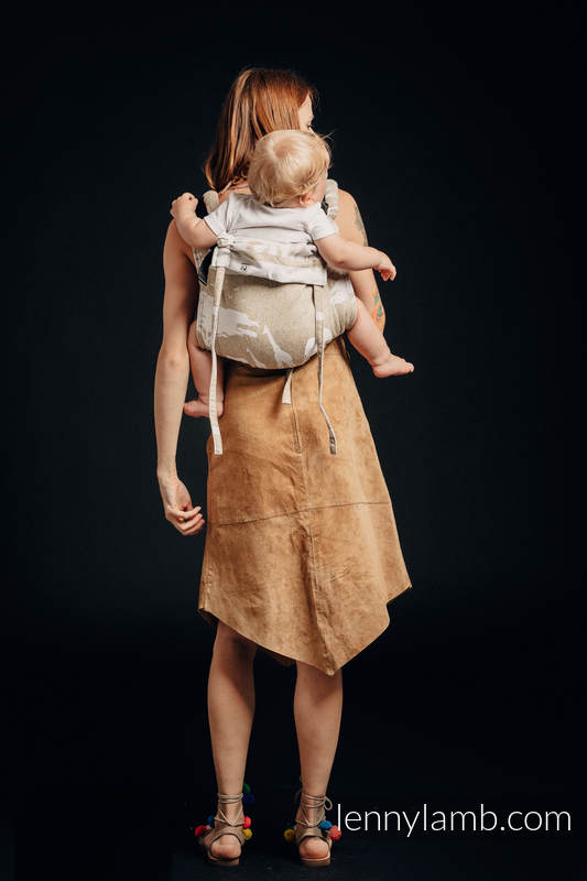 Nosidło Klamrowe ONBUHIMO z tkaniny żakardowej, rozmiar Standard - (49% bawełna, 51% jedwab) - SAFARI - PUSTYNIA ZACHODNIA  #babywearing