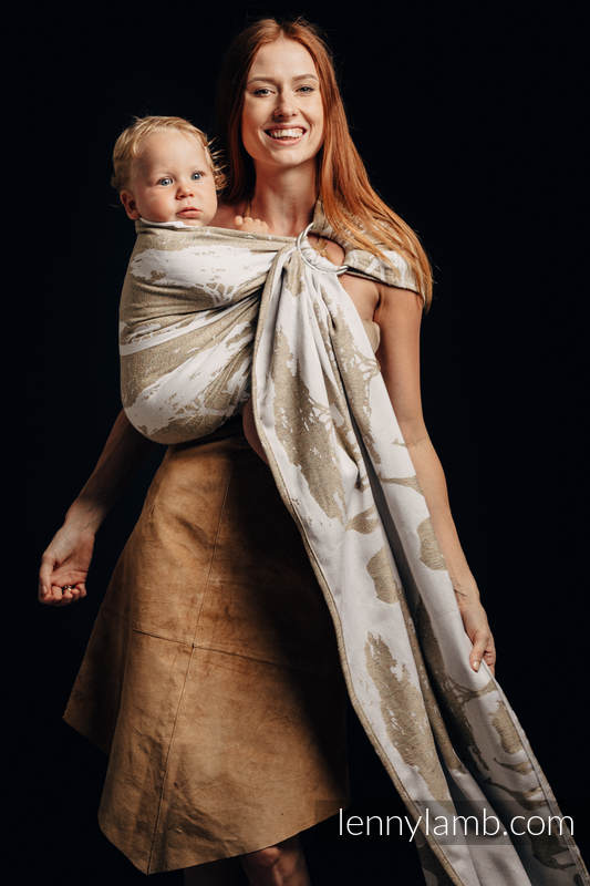 Żakardowa chusta kółkowa do noszenia dzieci, (49% bawełna, 51% jedwab) - SAFARI - PUSTYNIA ZACHODNIA - standard 1.8m #babywearing