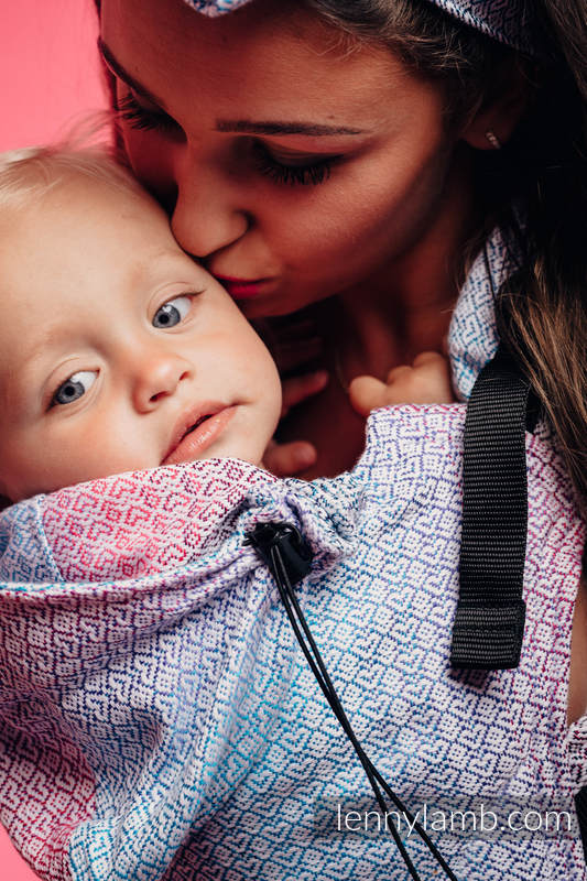 Ergonomic Carrier, Baby Size, jacquard weave, 60% cotton, 40% bamboo - LITTLE LOVE - WILDFLOWERS, Second Generation #babywearing