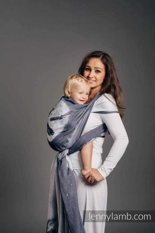 Żakardowa chusta do noszenia dzieci, bawełna - ORZEŁ  W ŚWIETLE KSIĘŻYCA - rozmiar XS #babywearing