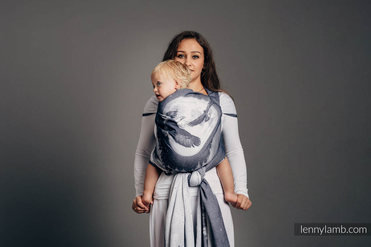 Żakardowa chusta do noszenia dzieci, bawełna - ORZEŁ W ŚWIETLE KSIĘŻYCA - rozmiar S #babywearing