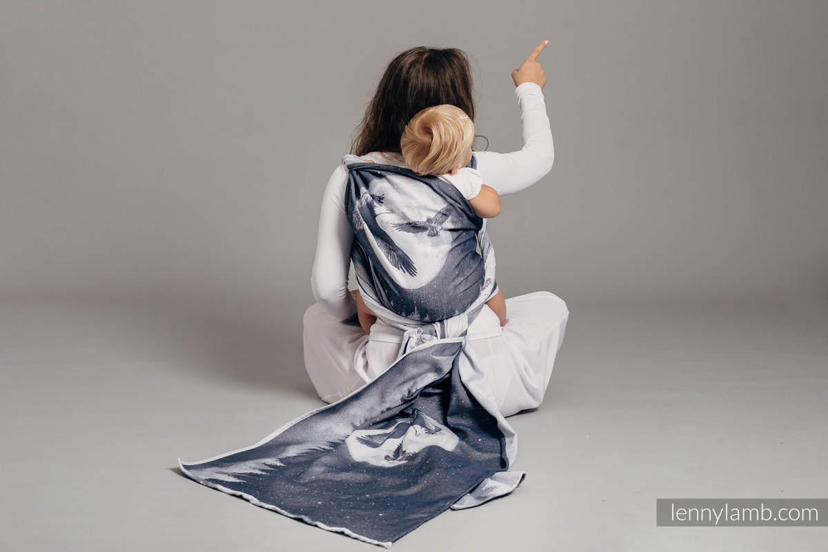 Baby Wrap, Jacquard Weave (100% cotton) - MOONLIGHT EAGLE  - size L #babywearing