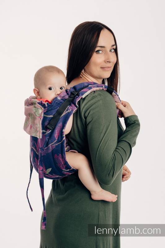 Nosidło Klamrowe ONBUHIMO z tkaniny żakardowej (100% bawełna), rozmiar Toddler - TAJEMNICZA MAGNOLIA #babywearing