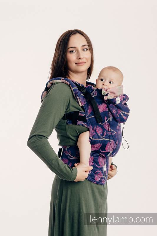 Ergonomische Tragehilfe, Größe Baby, Jacquardwebung, 100% Baumwolle - THE SECRET MAGNOLIA - Zweite Generation (grad B) #babywearing