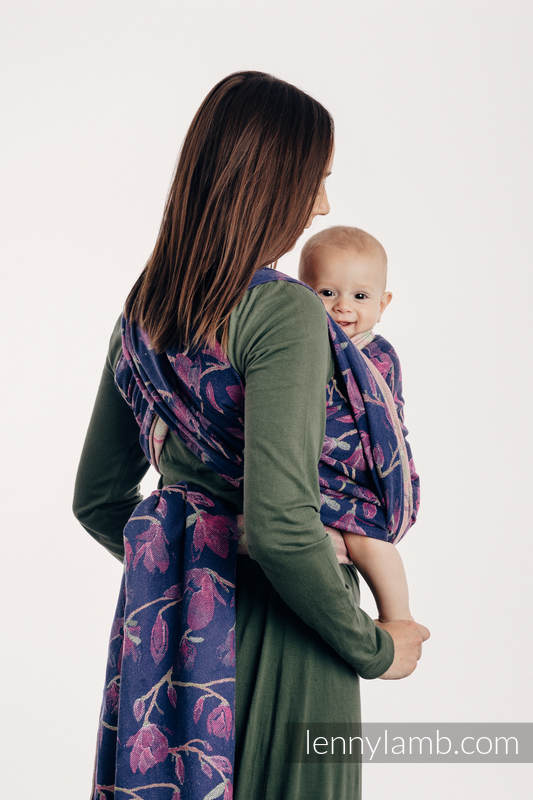 Żakardowa chusta do noszenia dzieci, 100% bawełna - TAJEMNICZA MAGNOLIA - rozmiar M #babywearing