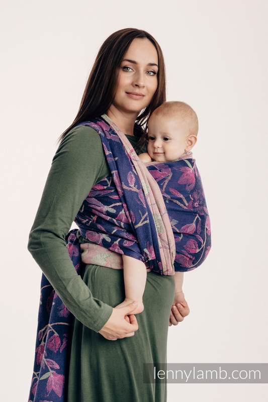 Fular, tejido jacquard (100% algodón) - THE SECRET MAGNOLIA - talla XS #babywearing