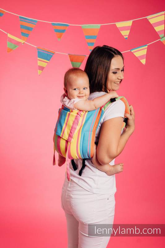 Lenny Buckle Onbuhimo baby carrier, standard size, broken-twill weave (60% cotton, 40% bamboo) - PINACOLADA #babywearing