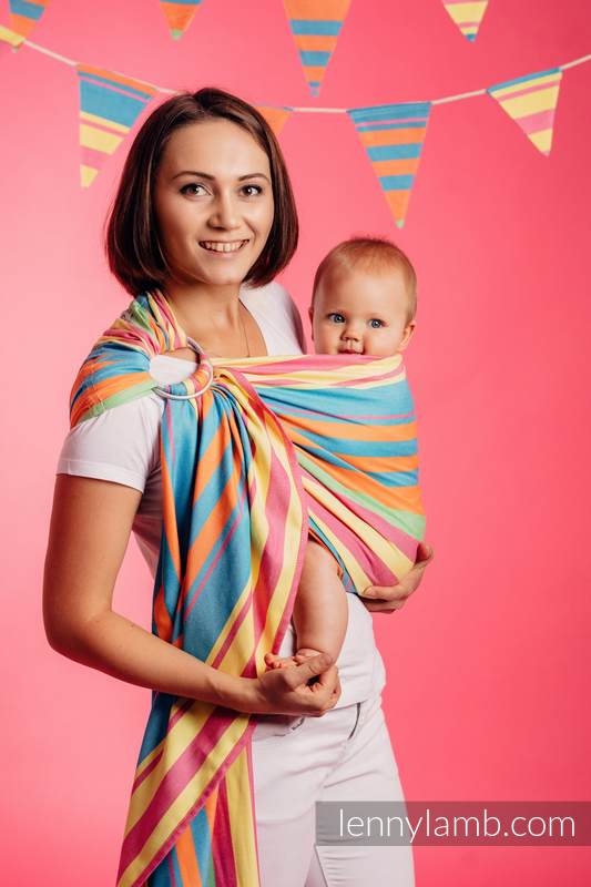 Ring Sling, Broken Twill Weave (bamboo + cotton), with gathered shoulder - Pinacolada - standard 1.8m #babywearing