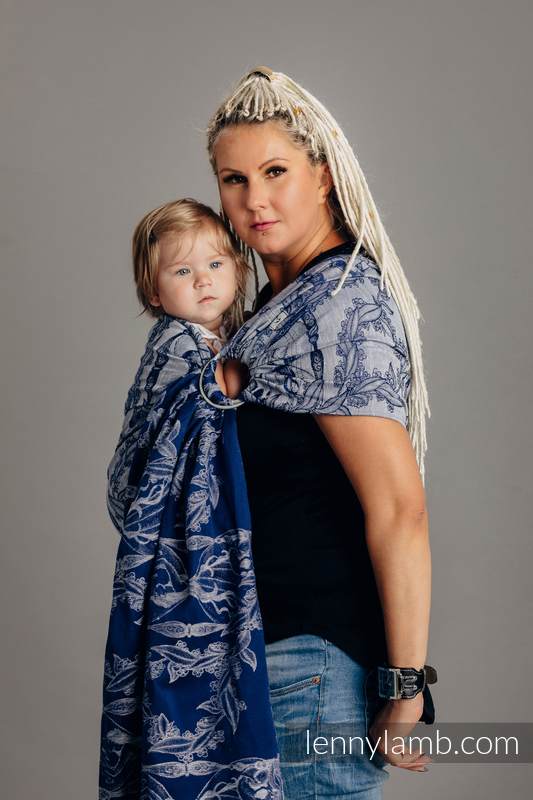 Sling, jacquard (65% cotton, 35% lin) - TIME OF NIGHT (with skull) - standard 1.8m #babywearing